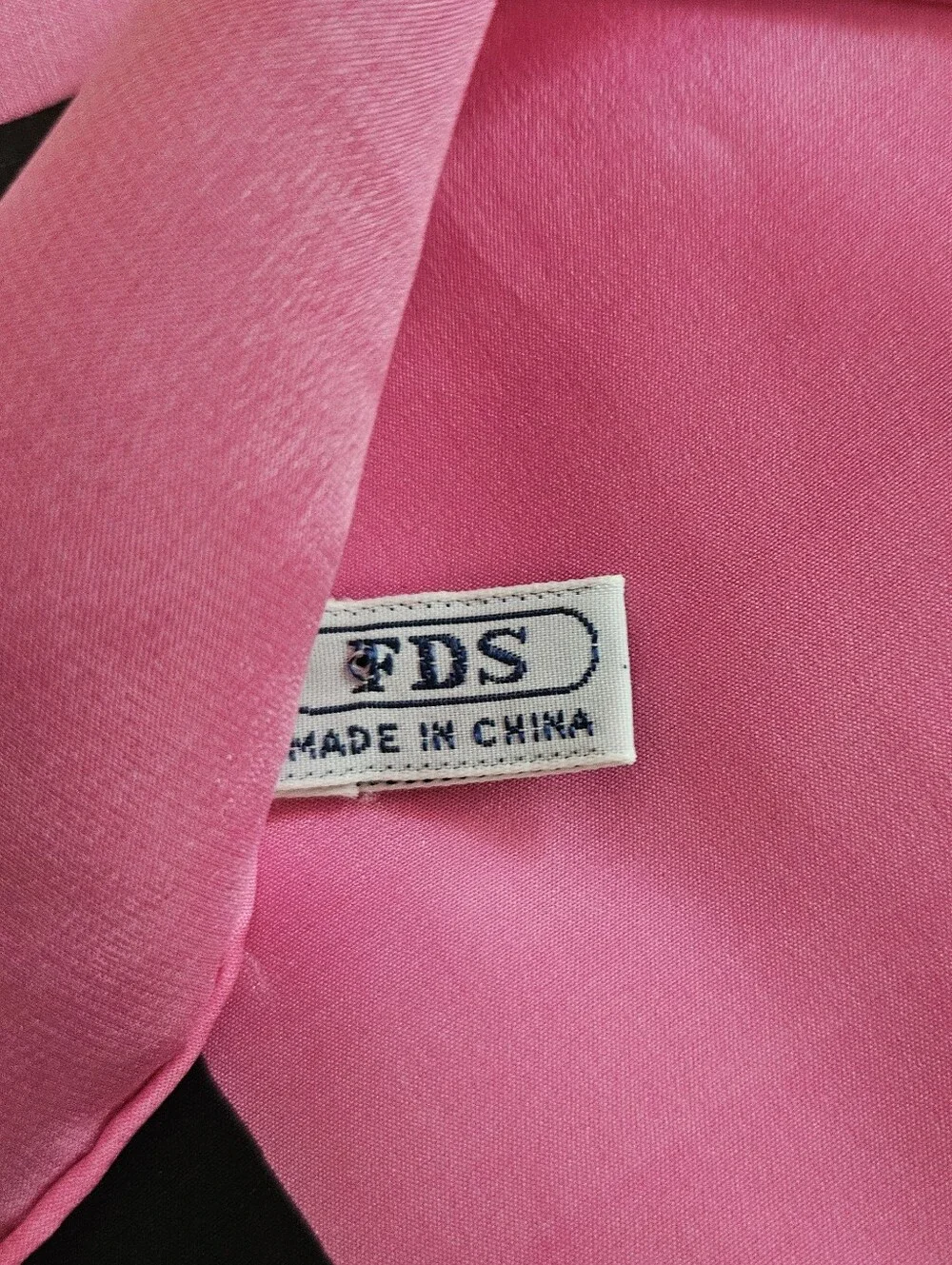 Vintage FDS Silk Square Scarf Pink Geometric Abstract Hand Rolled 32